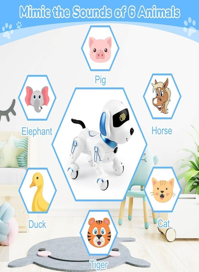 Brighterbee Remote Control Robot Dog Toy, Interactive RC Dog Robot Toys for Kids, Programmable Smart and Dancing Robot Toy, Imitates Animals Mini Pet Dog Robot with Sound and LED Eyes - Image 3
